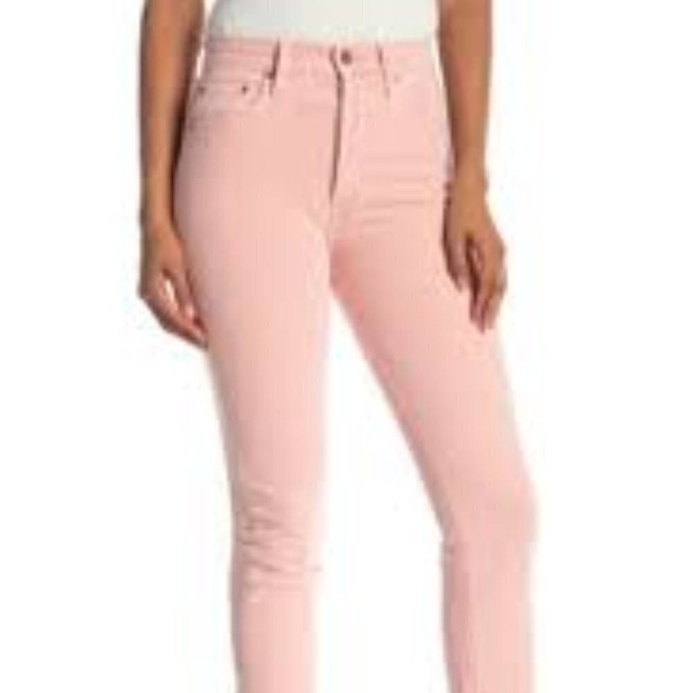 ✅ Alice & Olivia Pink High Rise Girlfriend Jeans 26 PINK